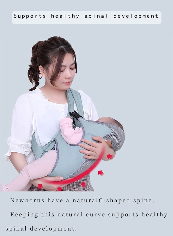 MANBO Adjustable Baby Wrap Carrier - Breathable Ergonomic Sling for Newborn to Toddler 0-15kg, Front/Back Carry, One Size Fits All - Image 3
